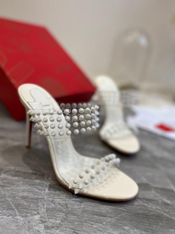 Christian Louboutin film nail slippers series White
