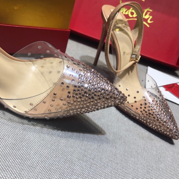 Christian Louboutin film drill sandal series Bare Patent Leather