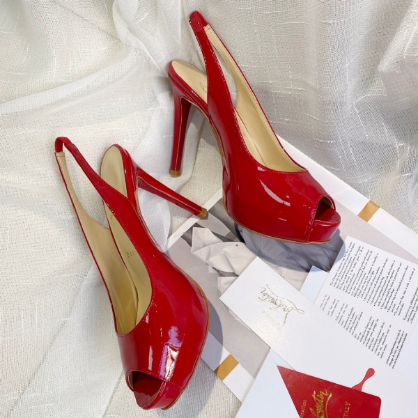 Christian Louboutin Back empty fish mouth  Red