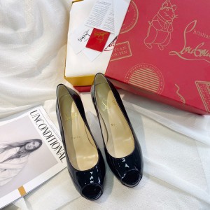 Christian Louboutin New Style Inner Water Table-Single Shoes Black