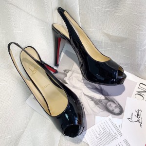 Christian Louboutin Back empty fish mouth  Black