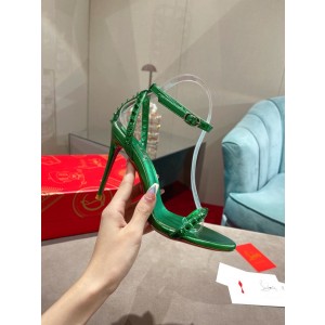 Christian Louboutin spiked strap sandals green