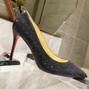 Christian Louboutin Full diamond gradient shoes series(Black)