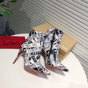 Christian Louboutin winter fashion boots zebra