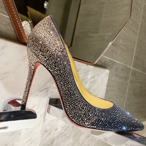 Christian Louboutin Full diamond gradient shoes series   Gradient Black